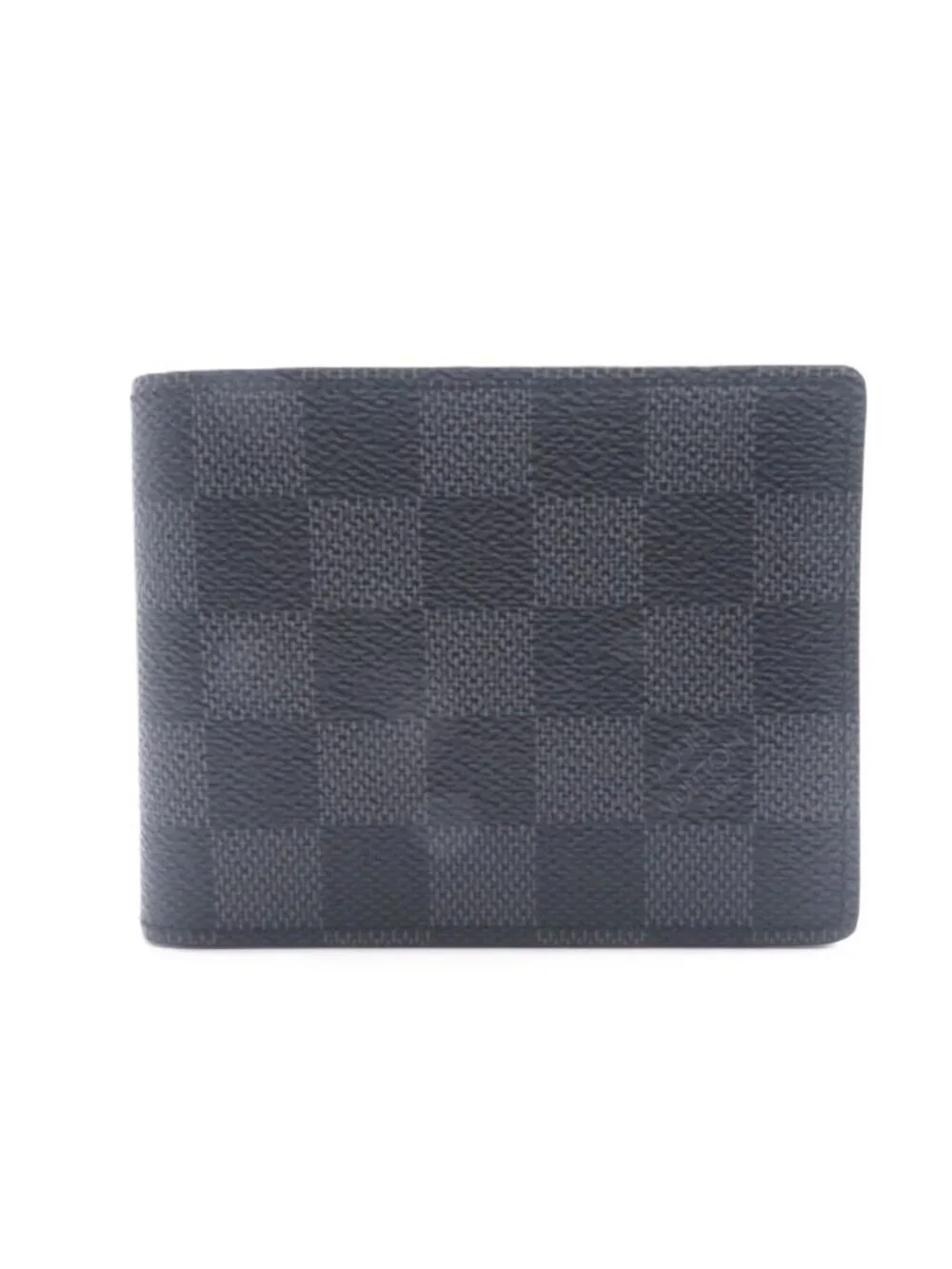 Louis Vuitton Portefeuille Slender Damier Graphite Bifold Wallet Canvas Gray